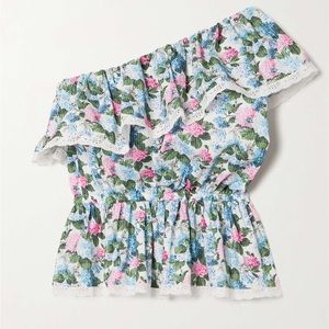 Dafne One-shoulder Lace-trimmed Shirt